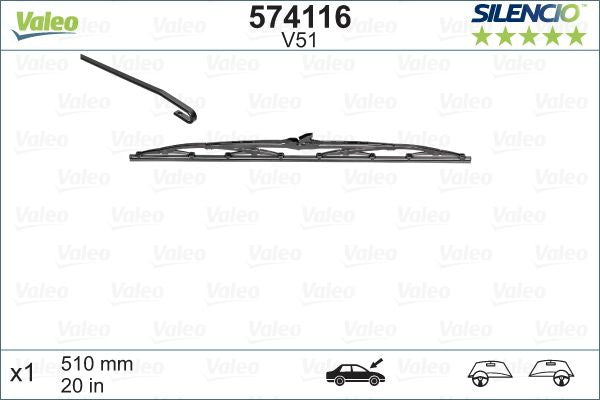Stergator Valeo Silencio 510mm Valeo - imagine 1
