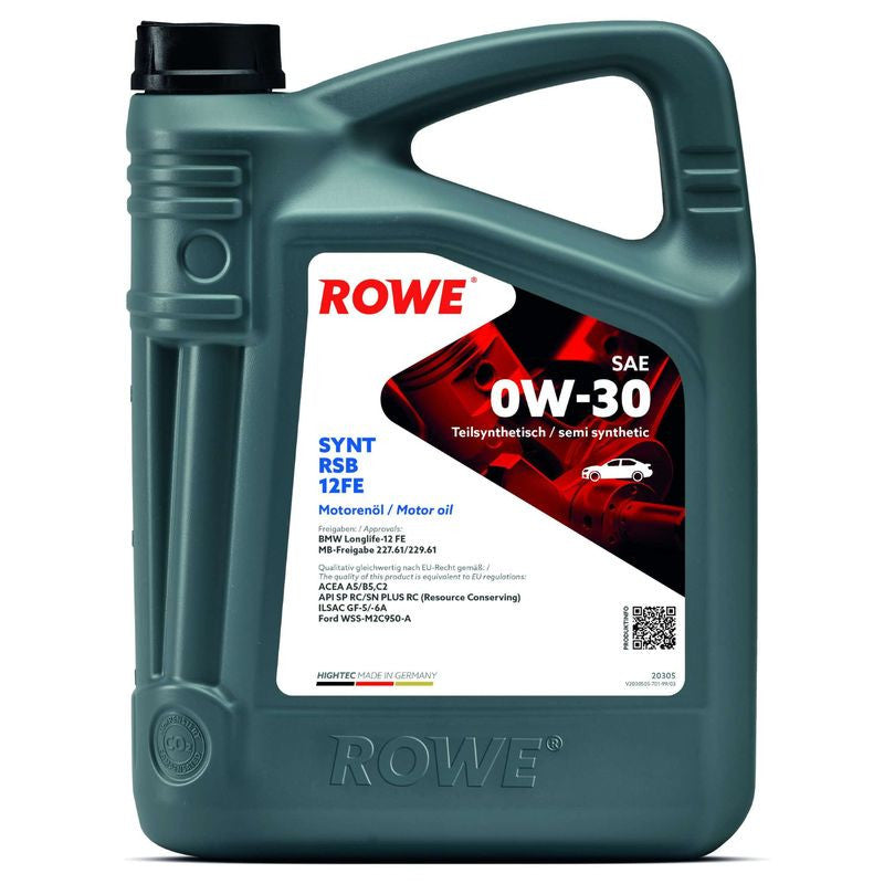 Ulei motor turisme Rowe HighTec Synt RSB 12FE 0W30 5L Rowe - imagine 1