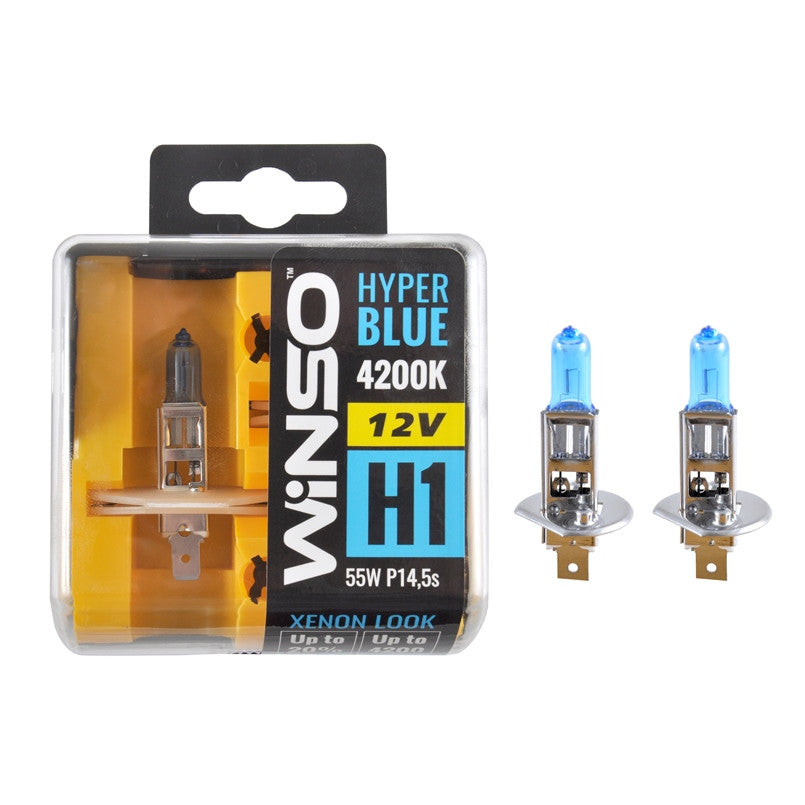Bec Halogen Winso Hyper Blue H1 - 12V, 55W P14.5s ● 4200K ● Set 2 buc Winso - imagine 1