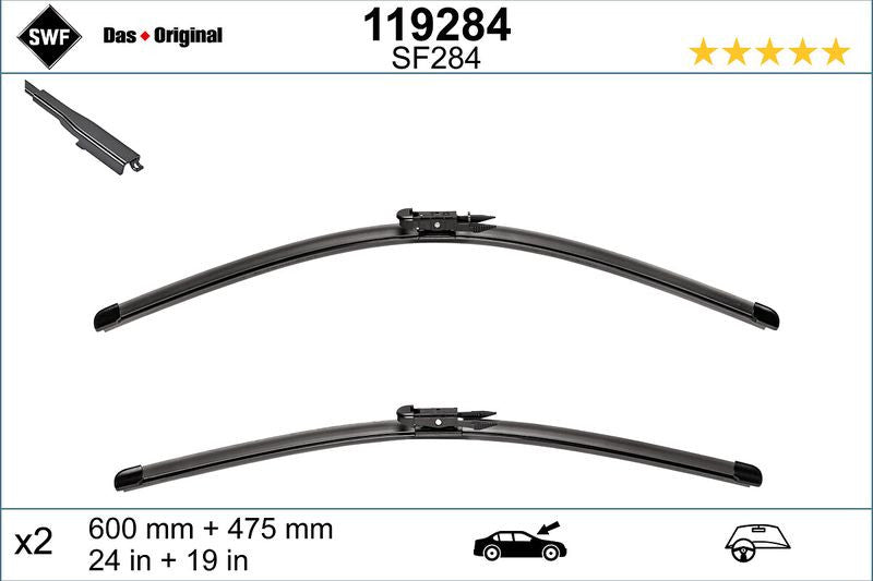 Set lamela stergator SWF Wiper FB OE LHD 600/475 mm SWF - imagine 1