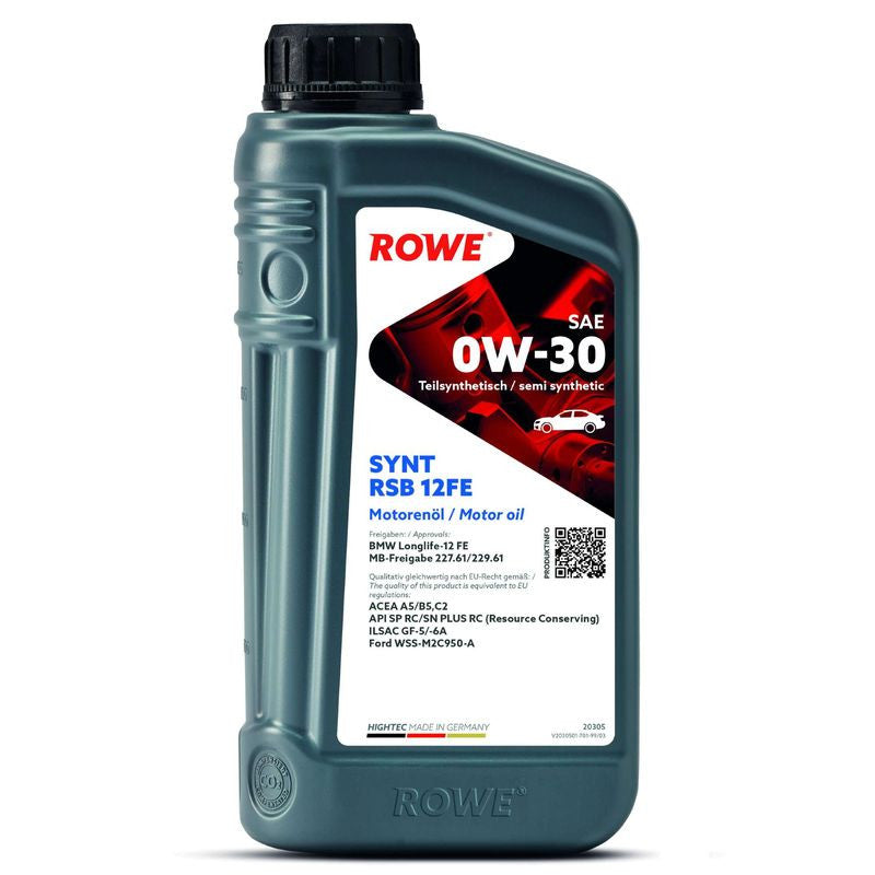 Ulei motor turisme Rowe hightec Synt RSB 12FE 0W30 1L Rowe - imagine 1