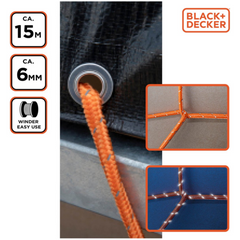 Sfoara cargo Polipropilen 6MMX20M Black+Decker - imagine 2