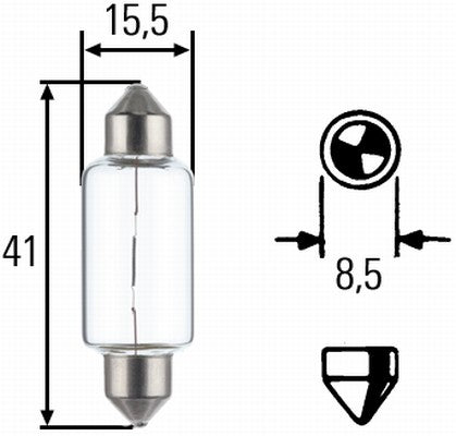 Bec Hella C15W 12V 15W SV8 5 Hella - imagine 1