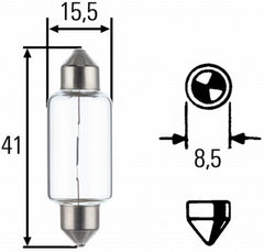 Bec Hella C15W 12V 15W SV8 5 Hella - imagine 1