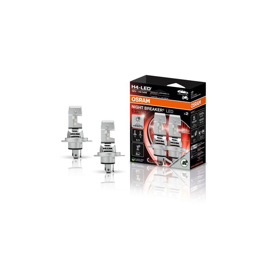 Bec LED Osram Speed Night Breaker H4 450 * SET 2 BUCATI Osram - imagine 1
