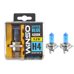 Bec Halogen Winso Hyper Blue H4 - 12V, 60/55W P43t-38 ● 4200K ● Set 2 buc Winso - imagine 1