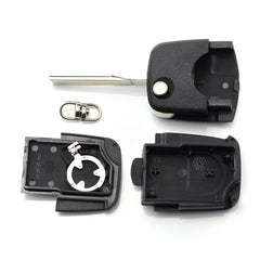 Audi - Carcasa cheie tip briceag, 2 butoane "rotunde", cu baterie 1616 Carguard - imagine 2