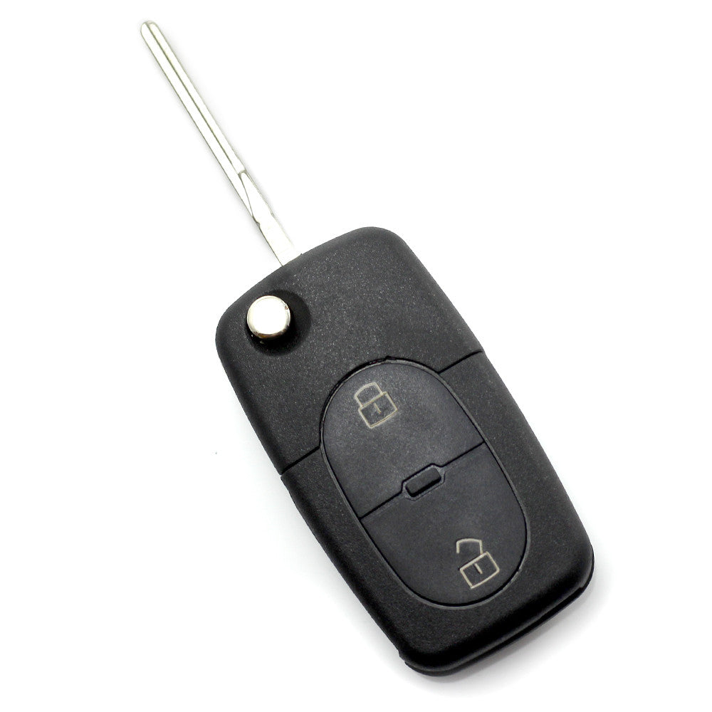 Audi - Carcasa cheie tip briceag, 2 butoane "rotunde", cu baterie 1616 Carguard - imagine 1
