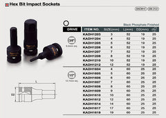 Bit hex. de impact 1/2 19 mm Toptul - imagine 2