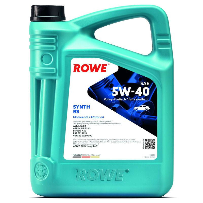 Ulei motor turisme Rowe HighTec Synt RS SAE 5W40 5L Rowe - imagine 1