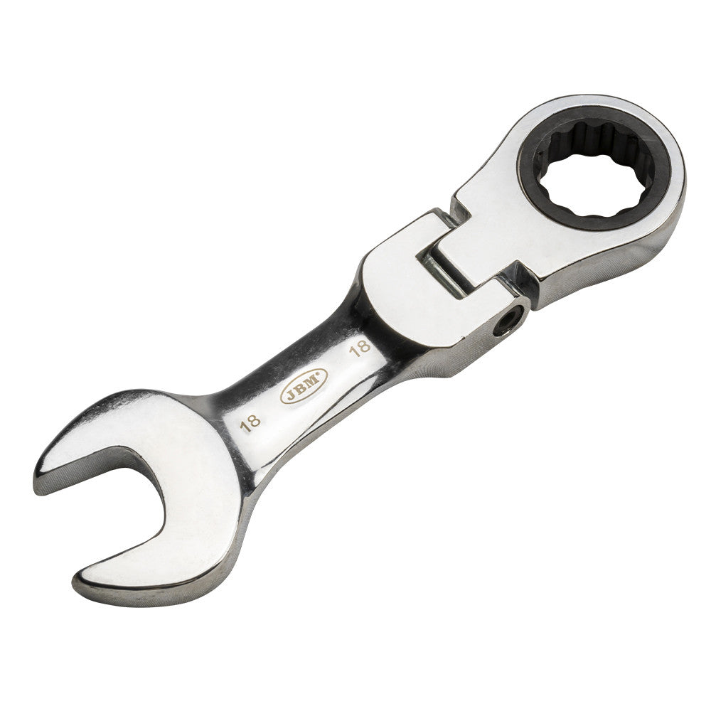 Cheie combinata scurta cu clichet articulat 18 mm JBM - imagine 1