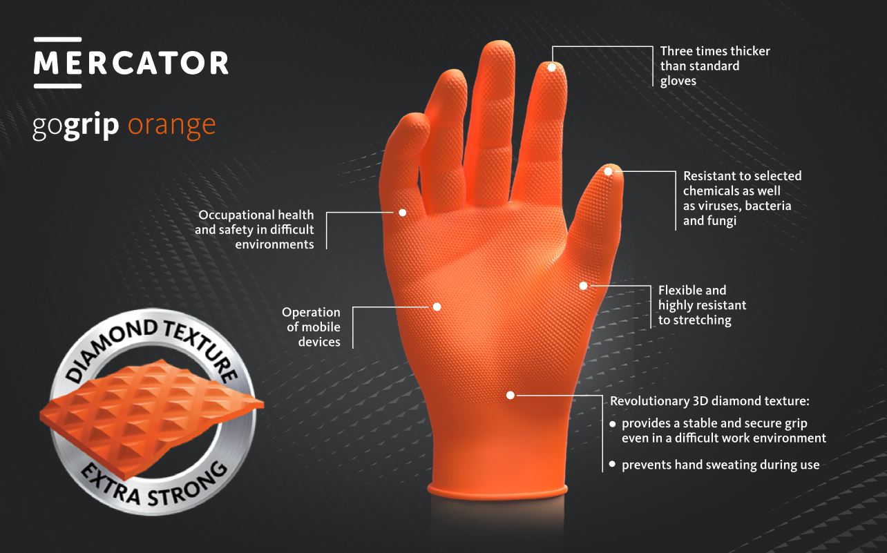 Manusi Mercator Gogrip Nitril (Orange) L Mercator - imagine 5