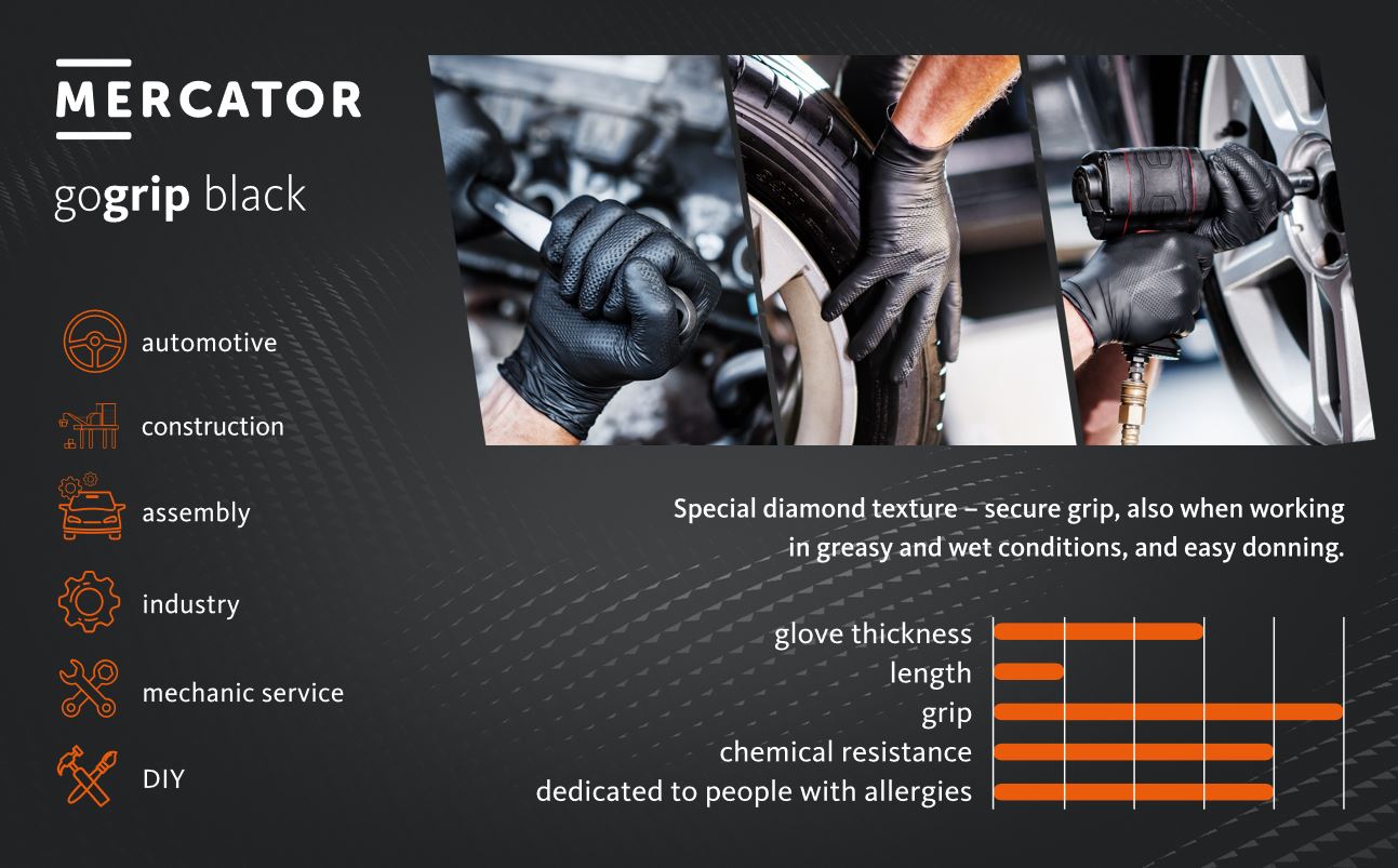 Manusi Mercator Gogrip Nitril (Black) M Mercator - imagine 5