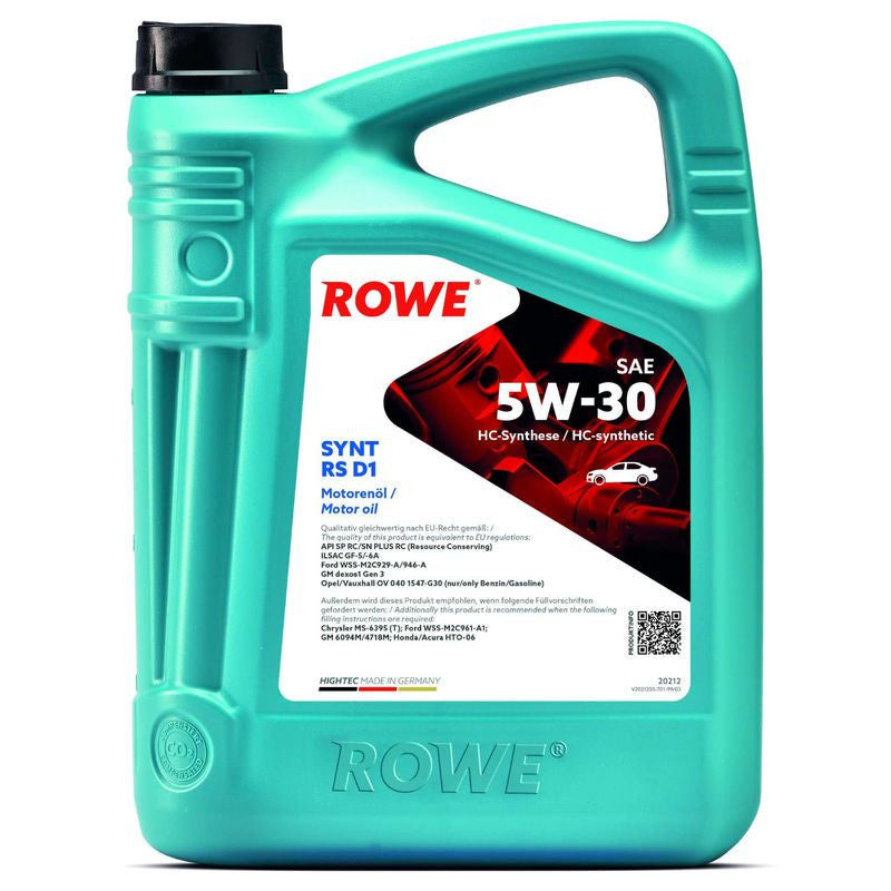 ULEI MOTOR TURISME ROWE HIGHTEC SYNT RS D1 SAE 5W30 5L Rowe - imagine 1