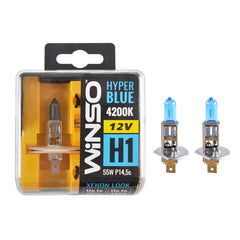 Bec Halogen Winso Hyper Blue H1 - 12V, 55W P14.5s ● 4200K ●  Set 2 buc Winso - imagine 1