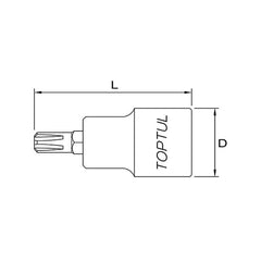 Capat cheie tubulara cu bit torx patrat 1/2 M5 Toptul - imagine 2