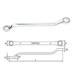 Cheie inelara cotita 1x1-1/8 inch - 45 grade Toptul - imagine 1