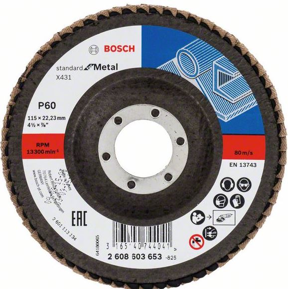 Disc de şlefuire evantai X431, Standard for Metal G120 Bosch - imagine 1