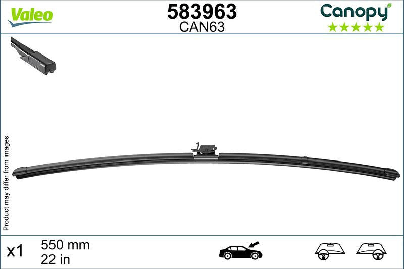 Lamela stergator Valeo Canopy 550 mm | 22 inch Valeo - imagine 2