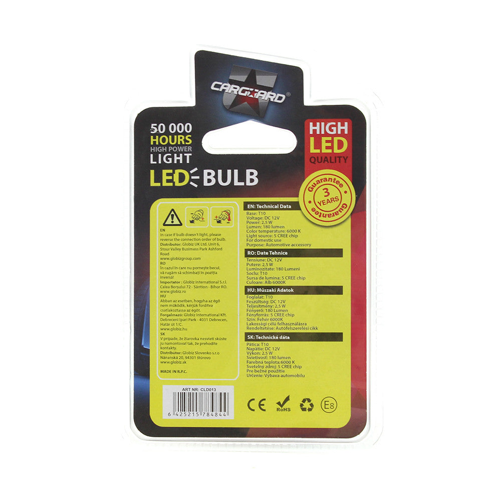 Bec MTR T10 12V 2.5W Set 2 buc Carguard - imagine 4