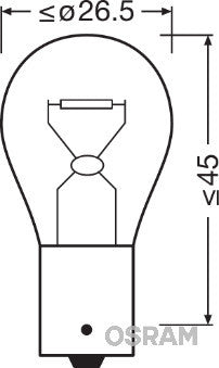 Bec Osram Ultra Life lampa mers inapoi PY21W 12V BAU15s Osram - imagine 2