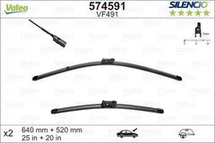Set lamela stergator Valeo Silencio FlatBlade OE 640/520 mm Valeo - imagine 1