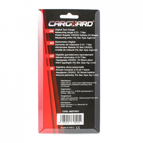 Manometru digital - tester presiune pneuri (0,15 - 7 Bar) Carguard - imagine 6