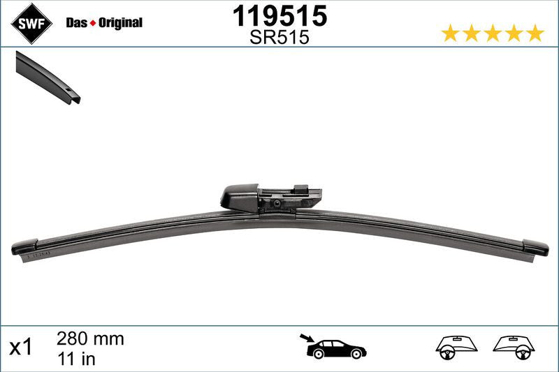 Lamela stergator spate SWF Wiper FB REAR LHD/RHD 280 mm SWF - imagine 1