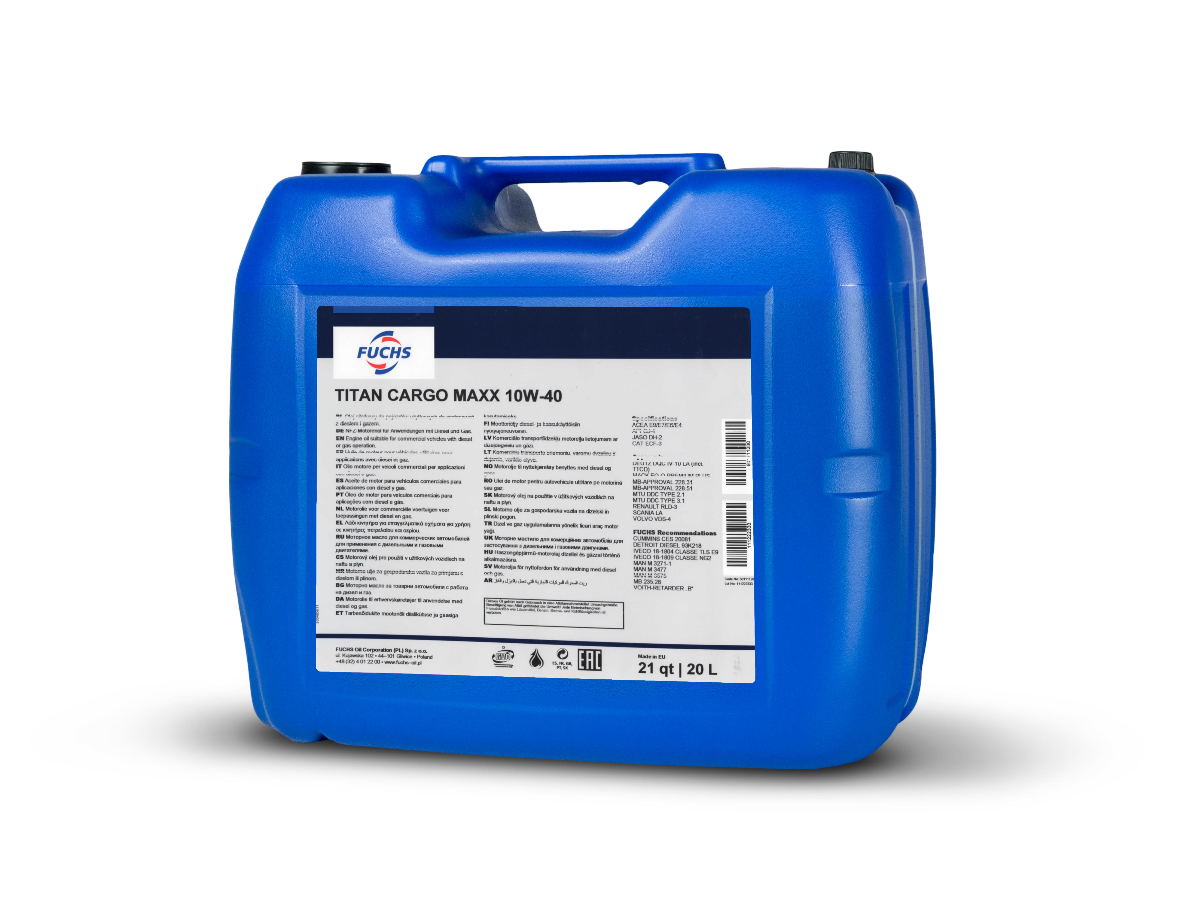 Ulei motor Fuchs Titan Cargo Max II 10W40 20L Fuchs - imagine 1
