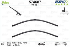 Set lamela stergator Valeo Silencio FlatBlade OE 650/500 mm Valeo - imagine 1