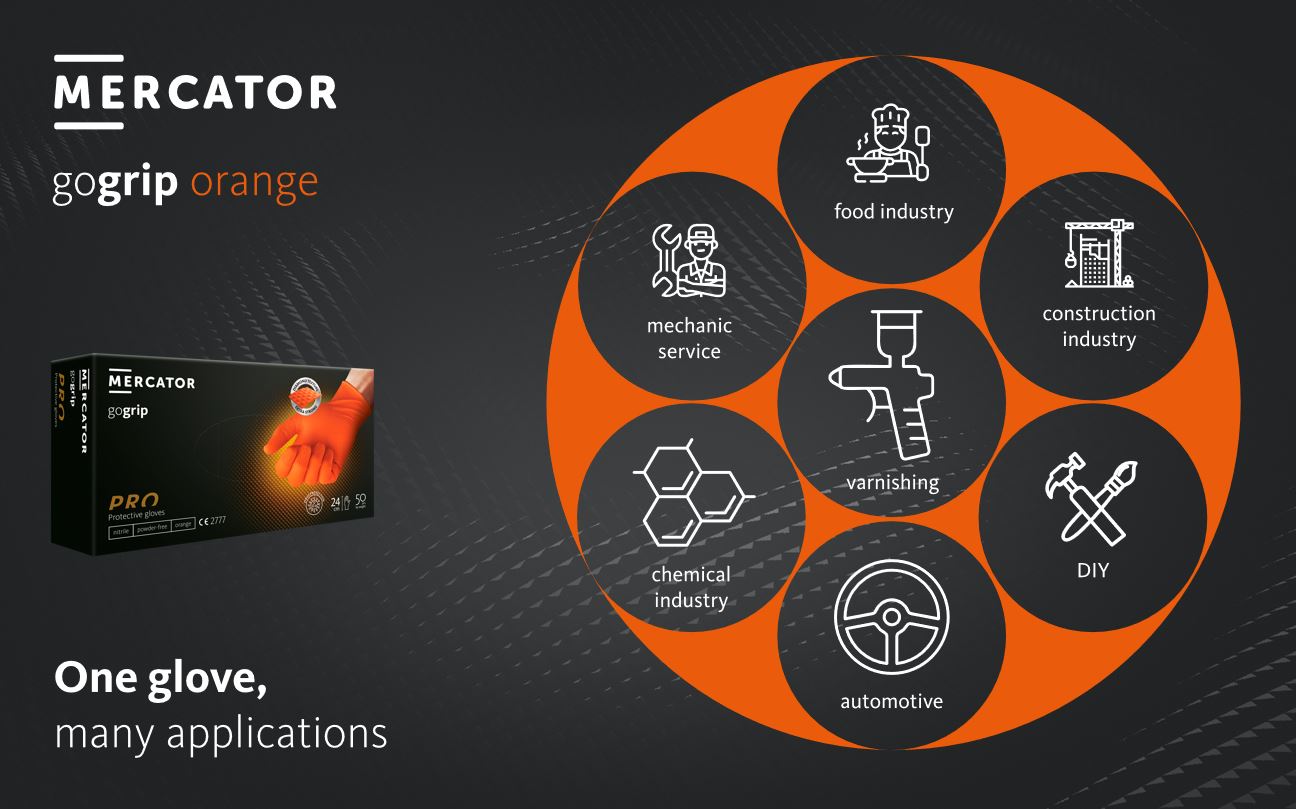 Manusi Mercator Gogrip Nitril (Orange) XXL Mercator - imagine 7