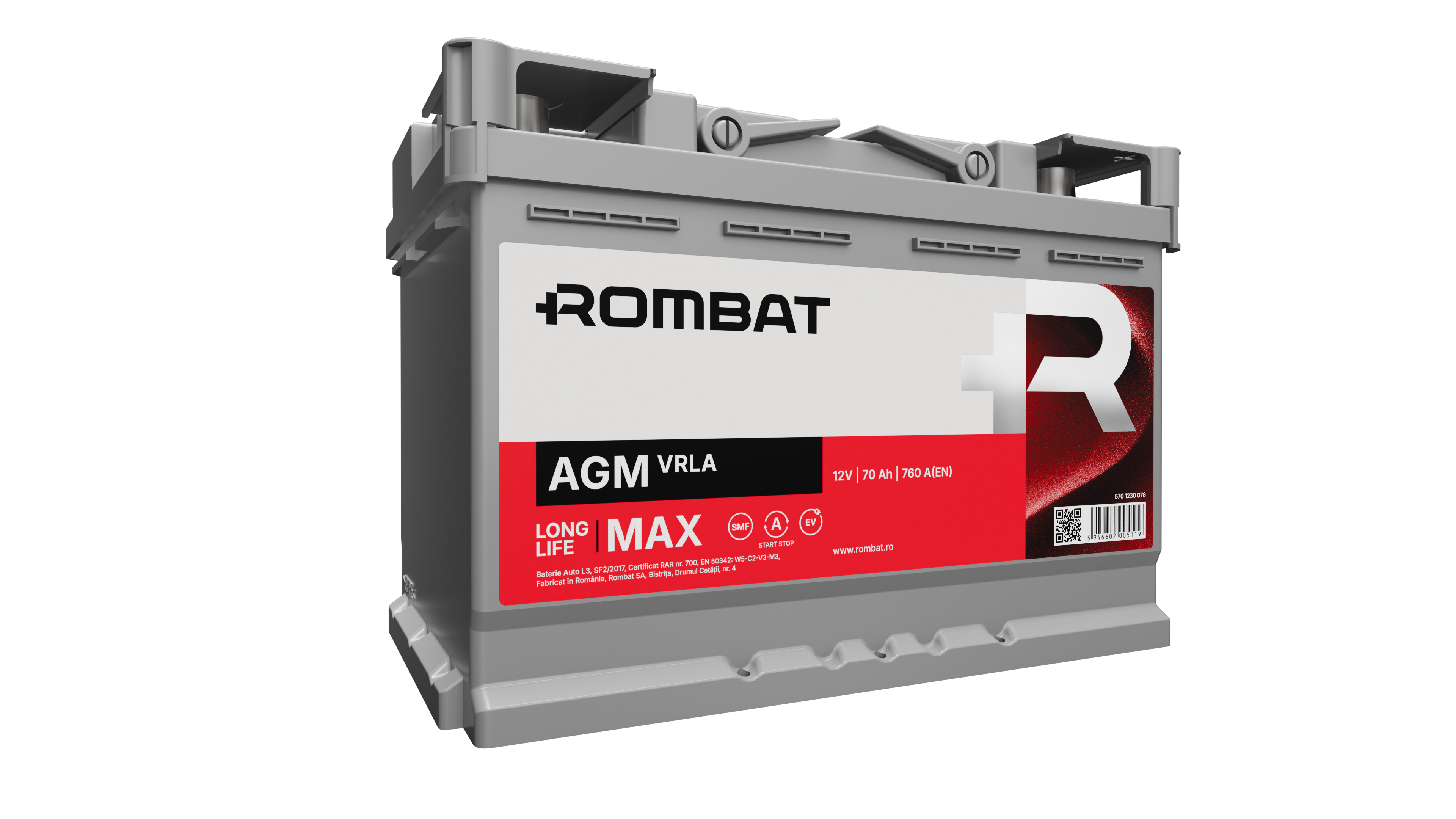 Acumulator Rombat AGM-VRLA 70 Ah Start-Stop Rombat - imagine 3
