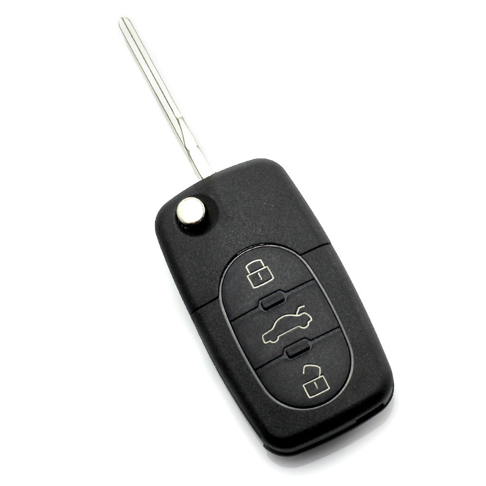 Audi - Carcasa cheie tip briceag, 3 butoane "rotunde"  cu baterie 2032 Carguard - imagine 1