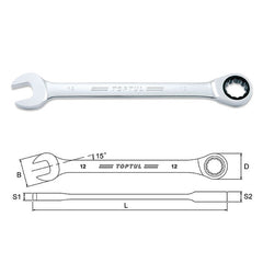 Cheie combinata cu clichet 17 mm Toptul - imagine 1