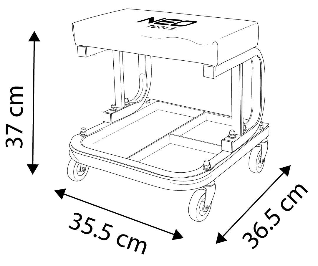 Platforma de lucru pe roti  cu raft de scule Neo Tools - imagine 2