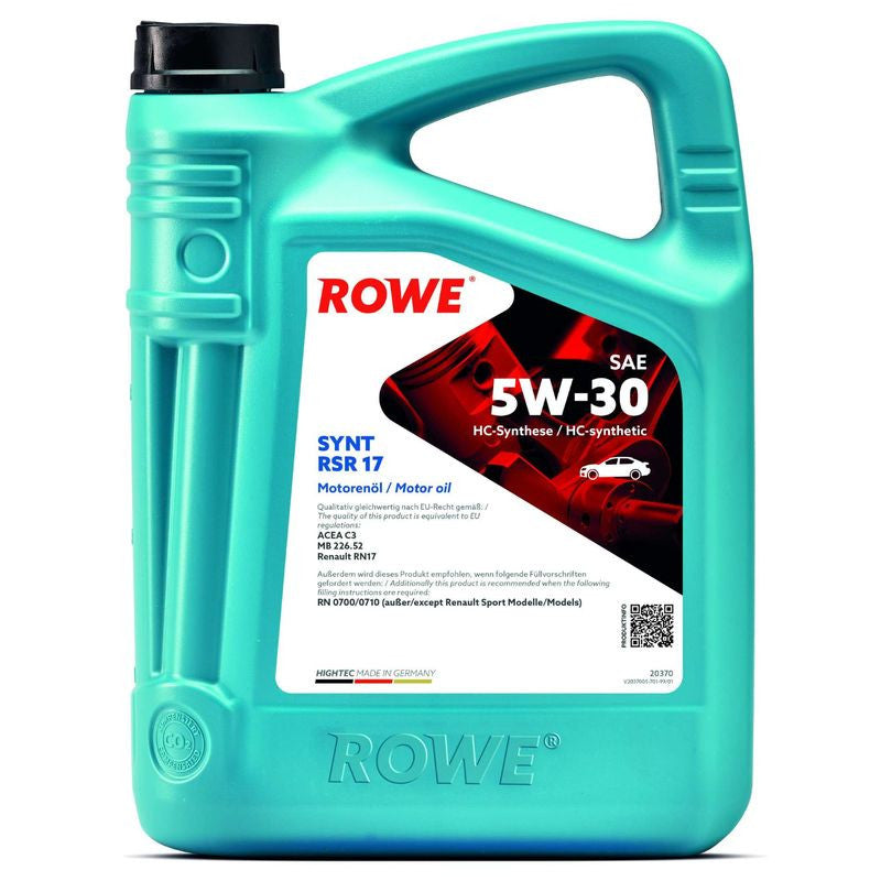 Ulei motor turisme Rowe HighTec Synt RSRSAE 5W30 5L Rowe - imagine 1