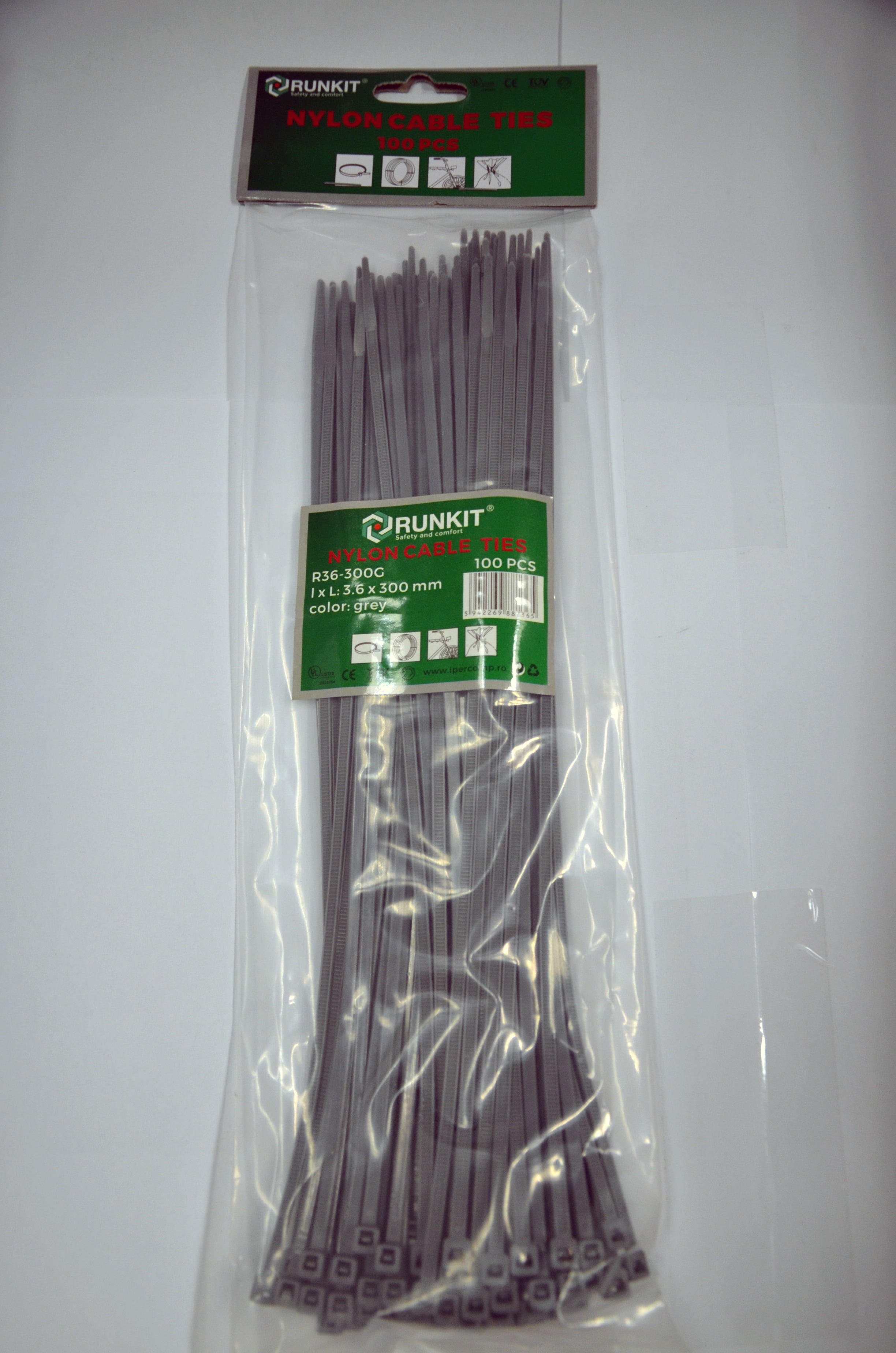 Colier plastic 4.8x430 Gri 100 buc MTR - imagine 1