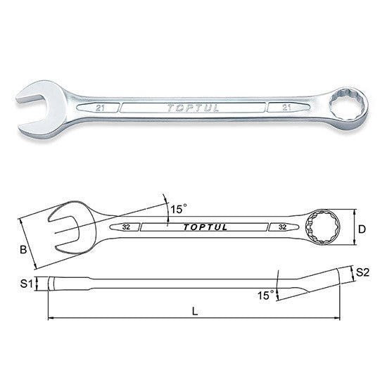 Cheie combinata 10 mm Toptul - imagine 1