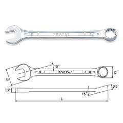 Cheie combinata 10 mm Toptul - imagine 1