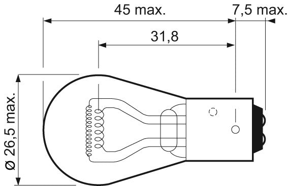 Bec Valeo P21/4W 12V 21/4W BAZ15d Valeo - imagine 2