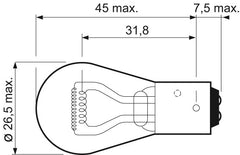 Bec Valeo P21/4W 12V 21/4W BAZ15d Valeo - imagine 2