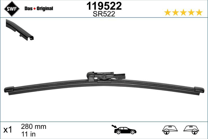 Lamela stergator spate SWF Wiper FB REAR LHD/RHD 280 mm SWF - imagine 1