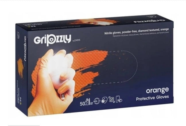 Manusi nitril pentru mecanici, Gripzzly portocaliu, 50 buc/set, Marime XXL Gripzzly - imagine 1
